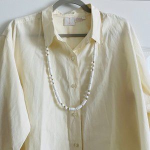 Vintage MAG Womens Silk Blend Button Down Long Sleeve Shirt Size 14